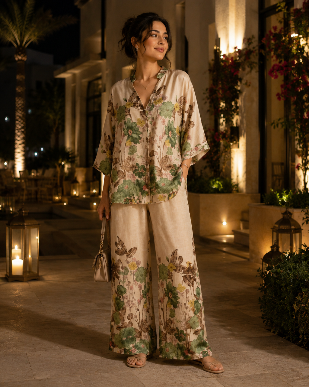 Ensemble Flora nuance vert